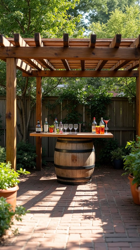23 Fun Pool Pergola With Bar Ideas For Social Evenings vintage wine barrel gatherings