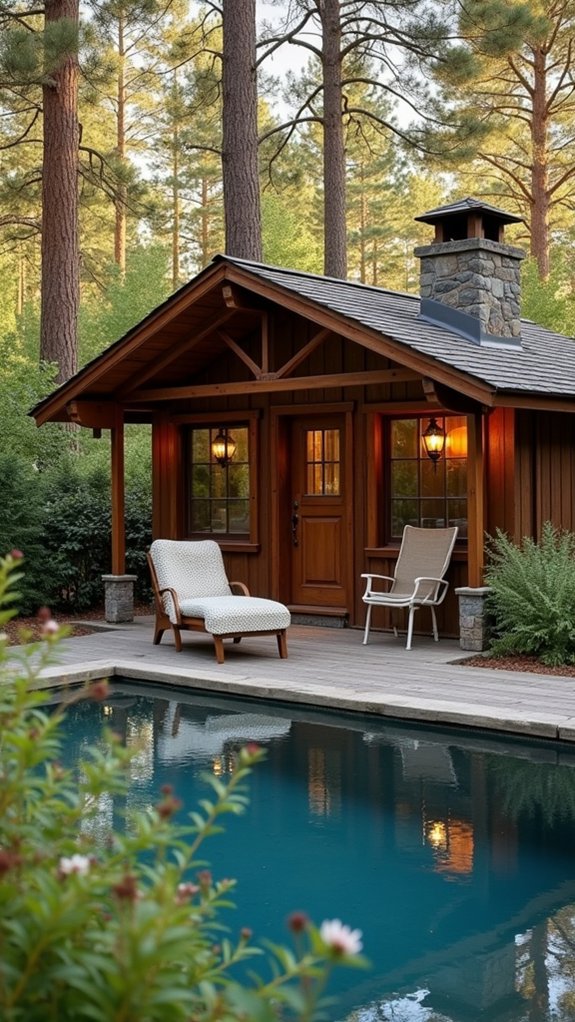 19 Rustic Pool House Ideas With Warm Natural Charm warm inviting nature escape