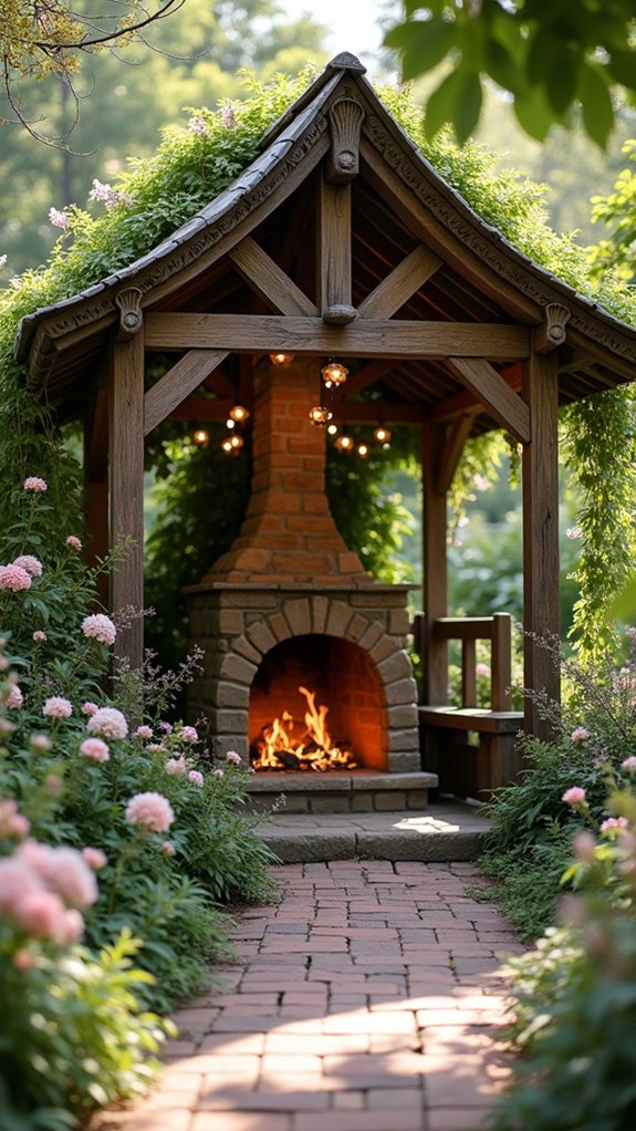 22 Warm Pool Gazebo With Fireplace Ideas That Extend the Season whimsical firefly lit gazebo