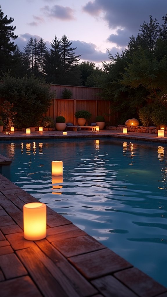 19 Outdoor Lighting Around Pool Ideas That Look Beautiful After Sunset whimsical floating lantern ambiance