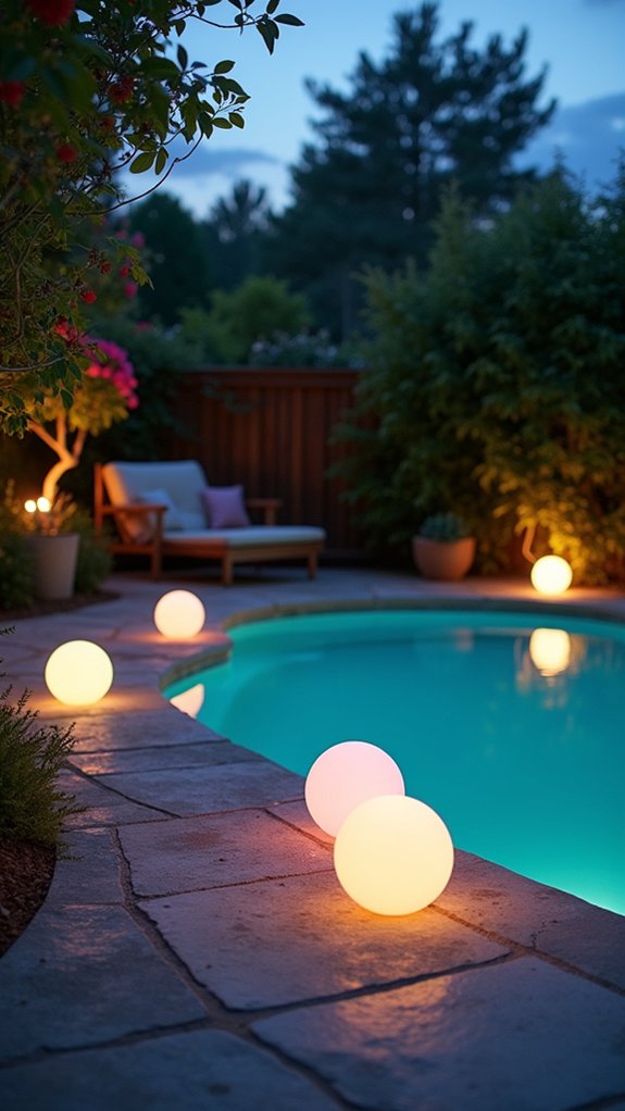 22 Calm Pool Enclosure Lighting Ideas That Feel Serene at Night whimsical glowing pool decor
