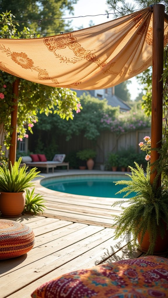 24 Beautiful Pool Shade Pavilion Ideas That Create a Retreat whimsical outdoor relaxation retreat
