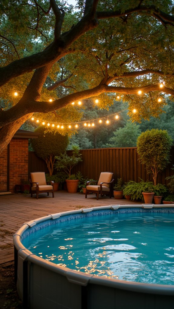 19 Stylish Above Ground Pool Lighting Ideas That Look Professionally Done whimsical tree fairy lights