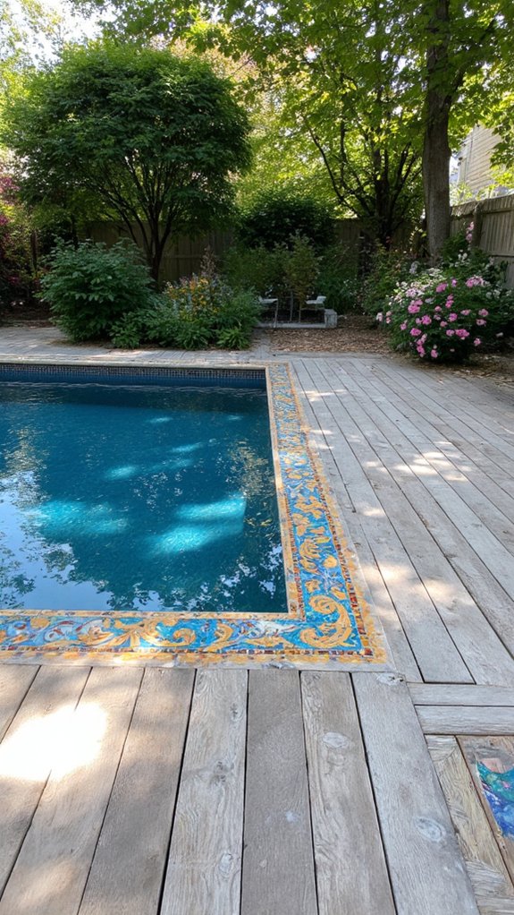 20 Elegant Waterline Pool Tile Ideas For A Polished Look artisan tiles create uniqueness