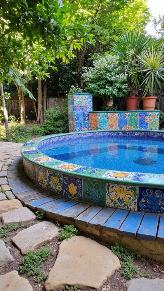 24 Gorgeous Pool Tile Inspiration Worth Saving Right Now artistic personal flair tiles