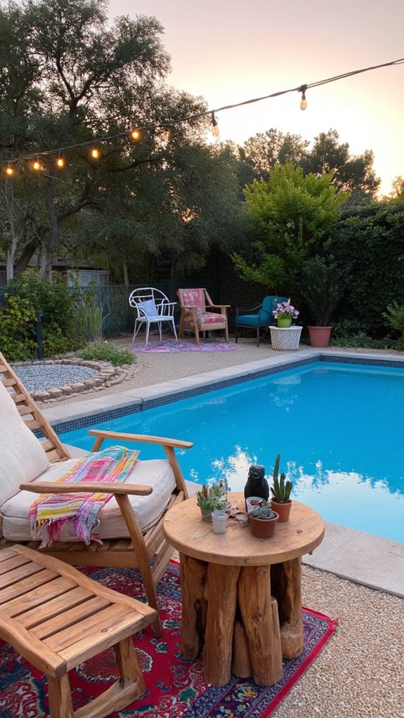 22 Polished Pool Design Ideas For Backyards That Feel Intentional artistic poolside relaxation elements