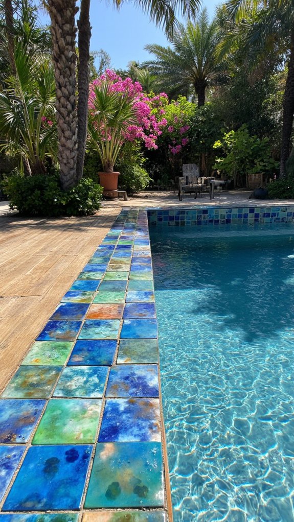 22 Brilliant Pool Tile Ideas With A High-End Finish artistic vibrant unique pool tiles