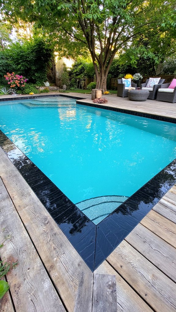 18 Striking Black Pool Tile Ideas For A Modern Statement black tiles enhance sophistication
