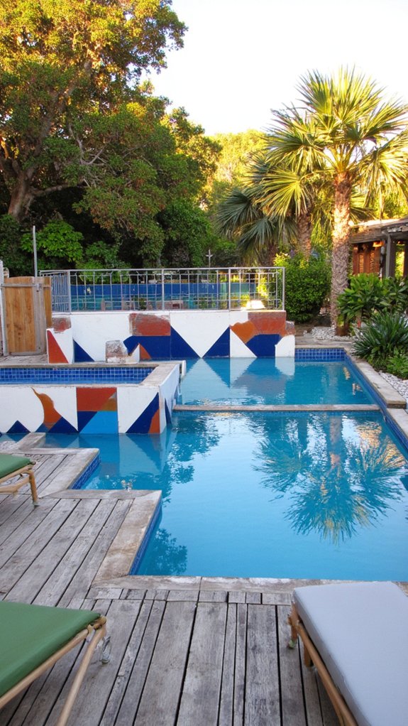 24 Geometric Pool Tile Ideas For A Bold Modern Upgrade bold accent tiles transform spaces