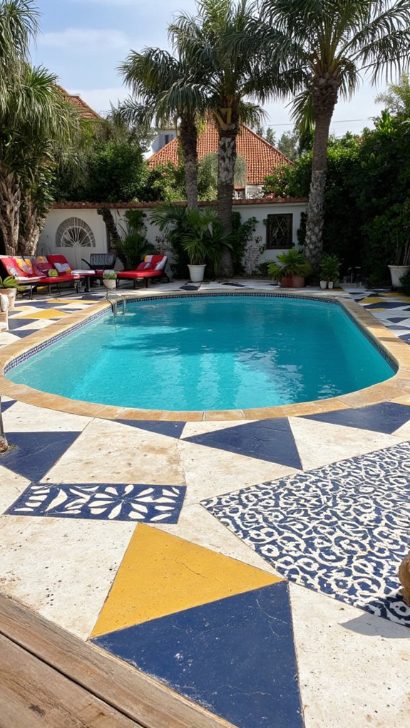 24 Gorgeous Pool Tile Inspiration Worth Saving Right Now bold geometric pool designs