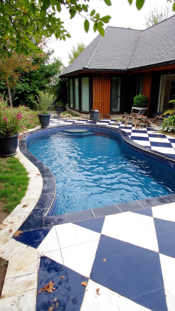21 Classic Pool Tile Ideas Suited To Any Home Style bold geometric tile designs