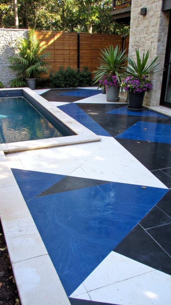 24 Geometric Pool Tile Ideas For A Bold Modern Upgrade bold sleek pool design