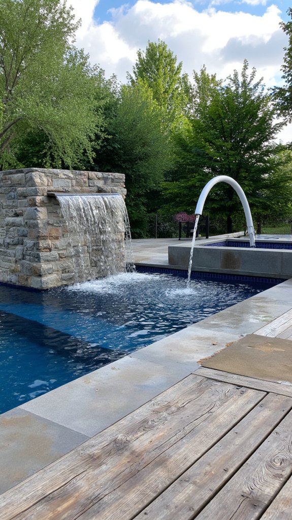 21 Bold Modern Pool Design Inspiration For Contemporary Homes cascading water for tranquility