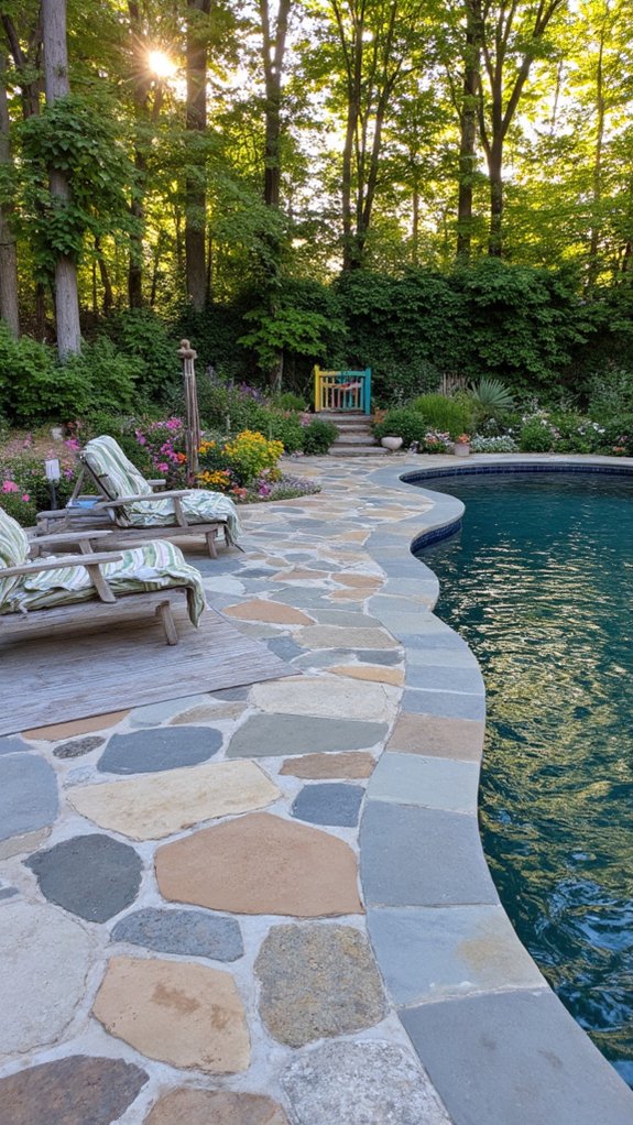 23 Natural Stone Pool Tile Ideas With Organic Character choose aesthetically functional tiles