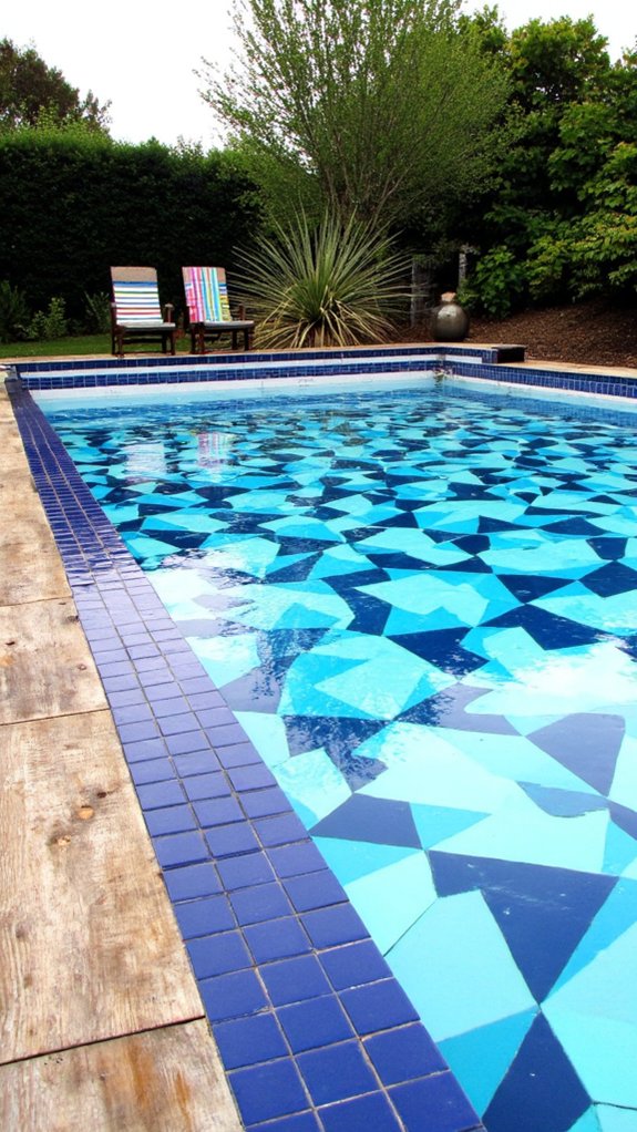 24 Geometric Pool Tile Ideas For A Bold Modern Upgrade choose durable bold tiles