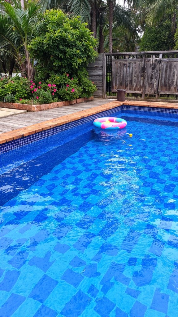 25 Bold Pool Tile Color Ideas That Make Water Pop classic serene blue tiles