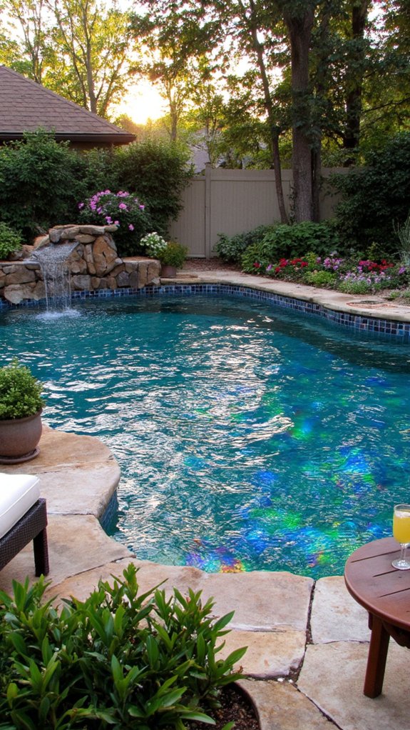 21 Polished Inground Pool Tile Ideas With A Finished Feel color changing pool tiles
