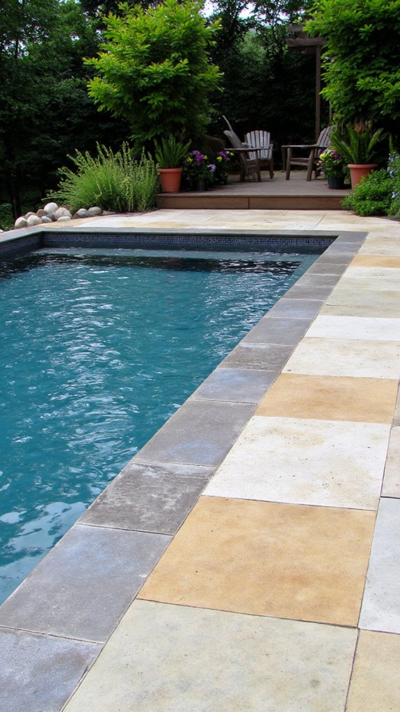 23 Practical Pool Tile Choices Built To Last Outdoors color schemes for ambiance