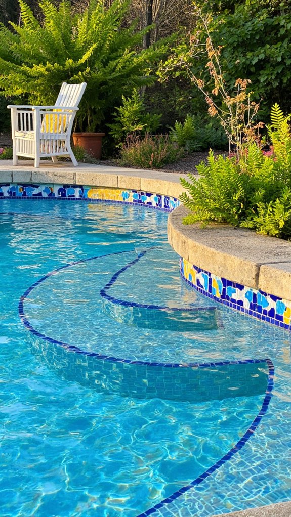 21 Polished Inground Pool Tile Ideas With A Finished Feel colorful tiles brighten pools