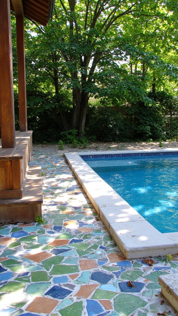 18 Practical Backyard Pool Deck Ideas For Everyday Use colorful tiles unique expression