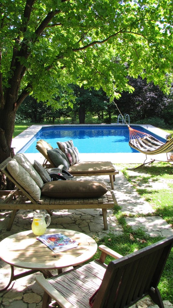 25 Inviting Backyard Pool Area Inspiration For Total Comfort comfortable poolside lounge area