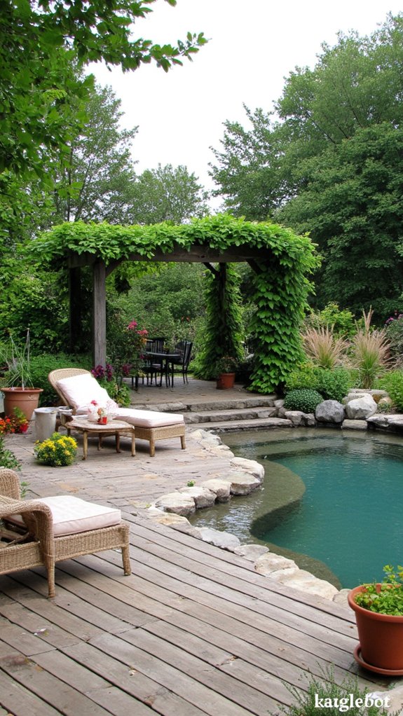 22 Natural Backyard Pool Garden Ideas With Lush Surroundings comfortable stylish outdoor retreat