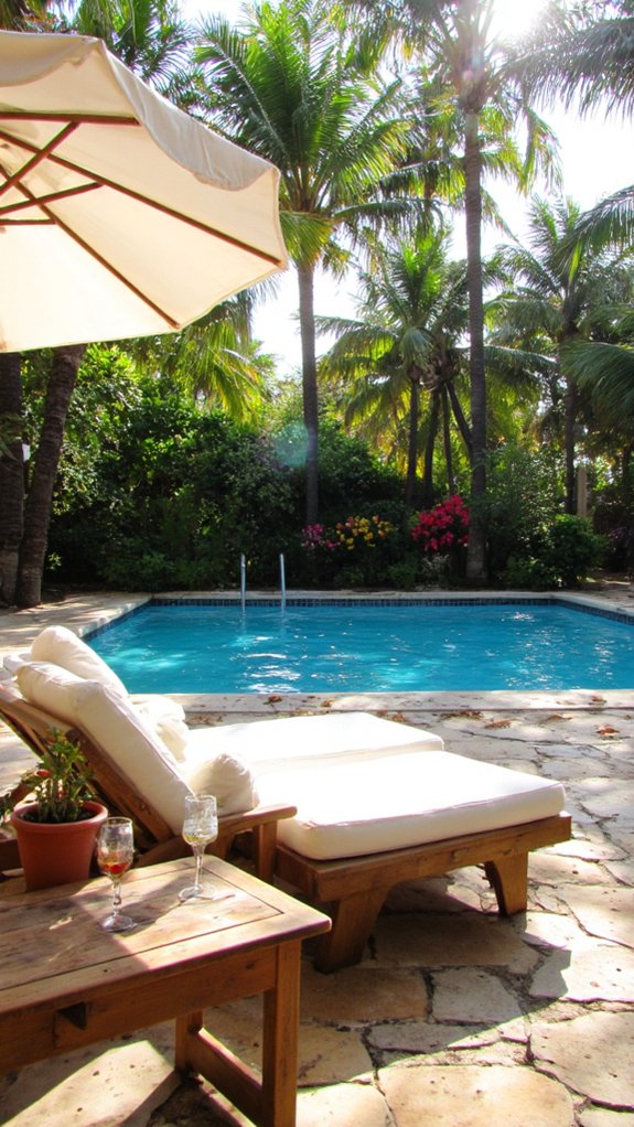 22 Dreamy Backyard Pool Landscaping Ideas For A Resort Feel comfortable weather resistant poolside furniture