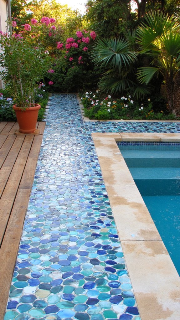 18 Smart Pool Tiling Ideas For A Cohesive Outdoor Space contrast tiles enhance ambiance