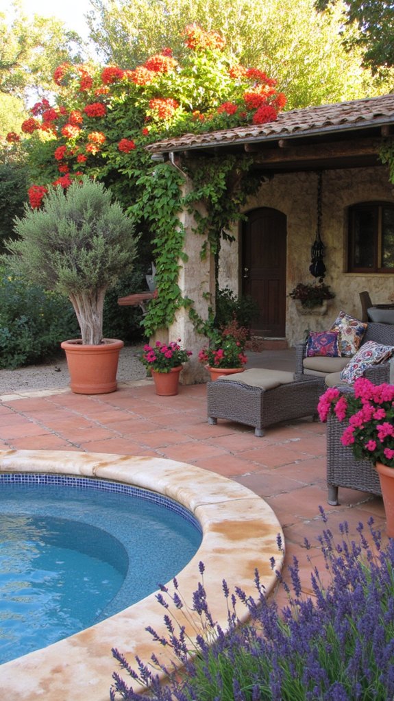 19 Seamless Backyard Patio With Pool Ideas For Flow cozy mediterranean outdoor oasis