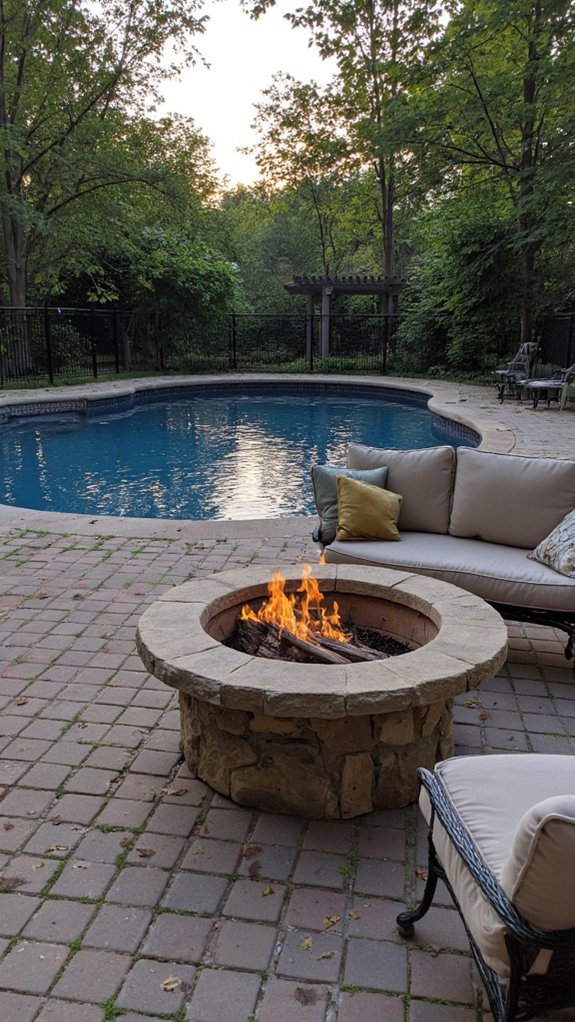 22 Polished Pool Design Ideas For Backyards That Feel Intentional cozy year round poolside gatherings