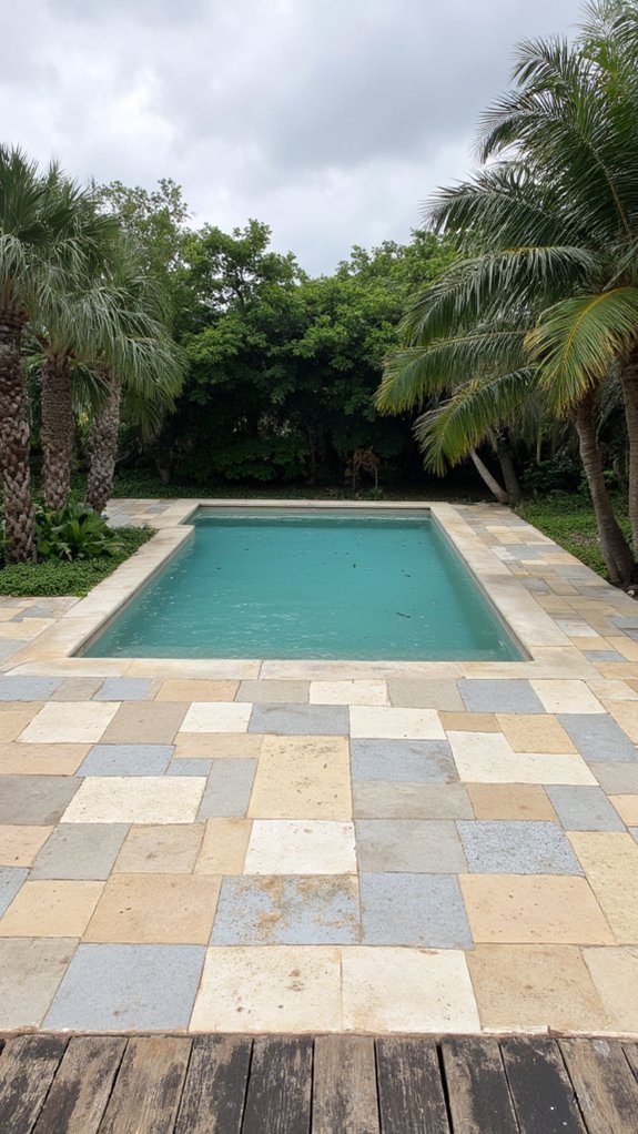 24 Neutral Pool Tile Ideas For A Calm Resort Vibe creative geometric tile patterns