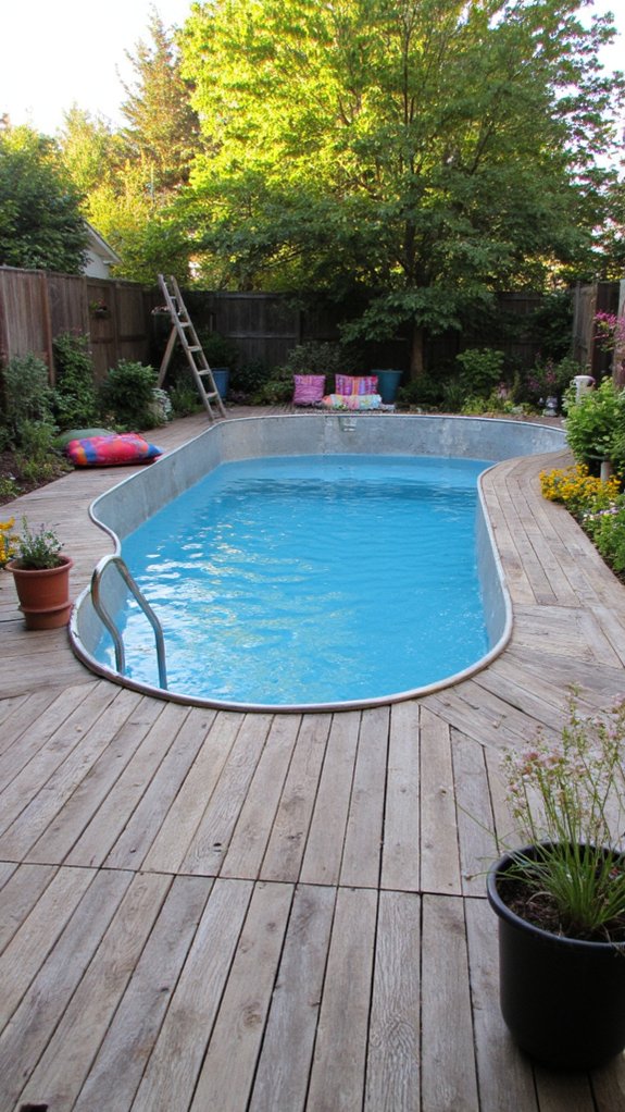 21 Budget Friendly Stock Tank Pool Ideas That Surprise creative stock tank decking