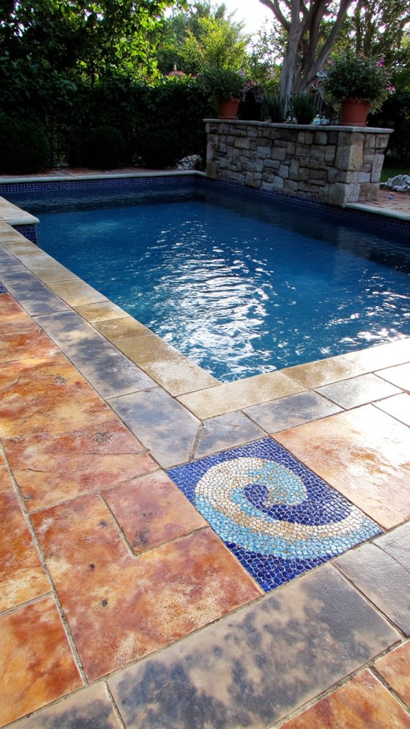 22 Fresh Pool Area Tile Ideas To Refresh The Whole Space custom tile designs poolside
