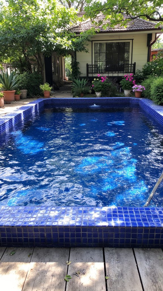 25 Dramatic Dark Blue Pool Tile Ideas With Visual Depth dark blue tile borders