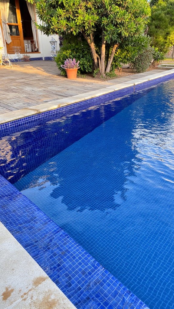 25 Dramatic Dark Blue Pool Tile Ideas With Visual Depth dark blue tile maintenance tips