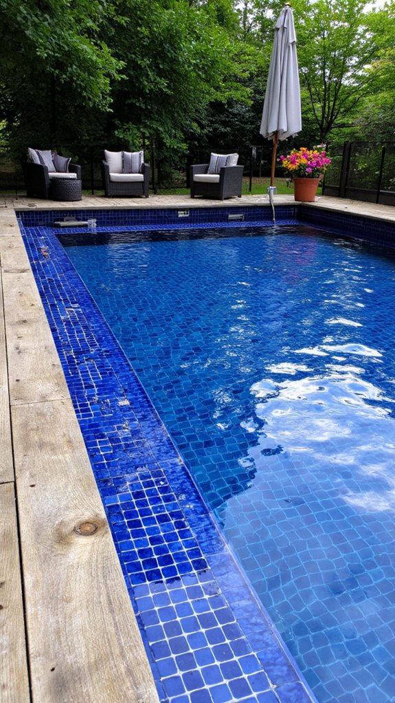 25 Dramatic Dark Blue Pool Tile Ideas With Visual Depth dark blue tiles heat water