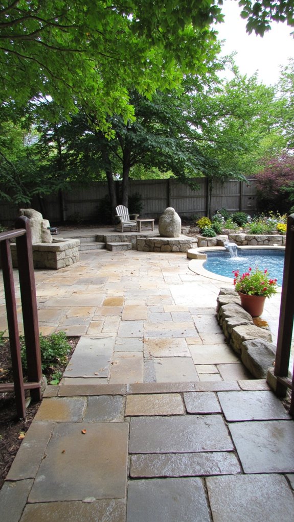 19 Seamless Backyard Patio With Pool Ideas For Flow distinct zones for relaxation