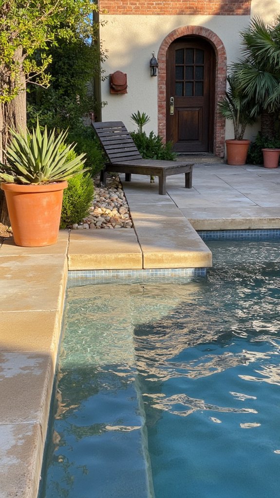 18 Timeless Waterline Pool Tile Styles That Always Feel Right durable industrial pool design