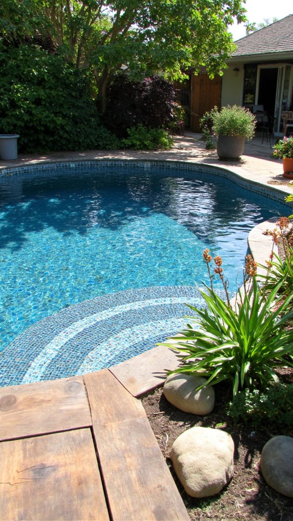 21 Decorative Pool Tile Ideas That Add Subtle Personality eco friendly glass pool tiles