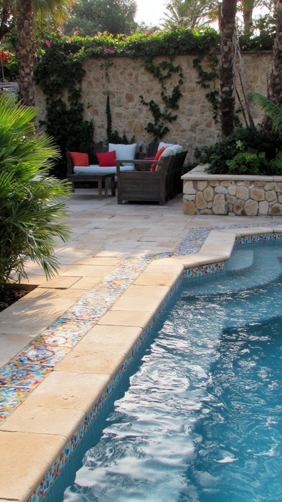 18 Smart Pool Tiling Ideas For A Cohesive Outdoor Space elegant decorative pool borders