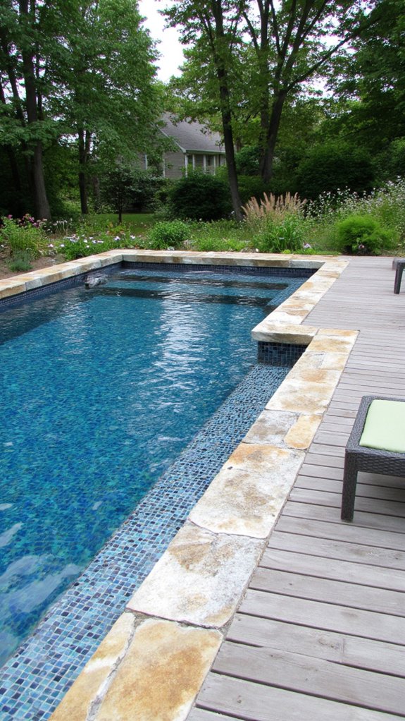24 Stylish Pool Tile And Coping Ideas That Flow Naturally elegant glass tiles enhance