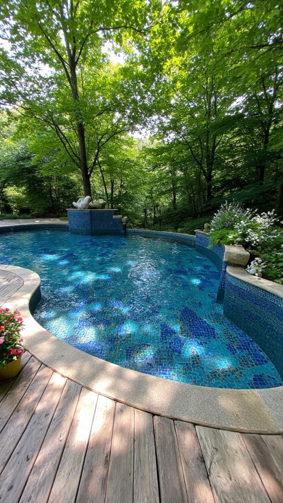 24 Luxurious Pool Tile Ideas Inspired By Private Resorts elegant mosaic pool designs