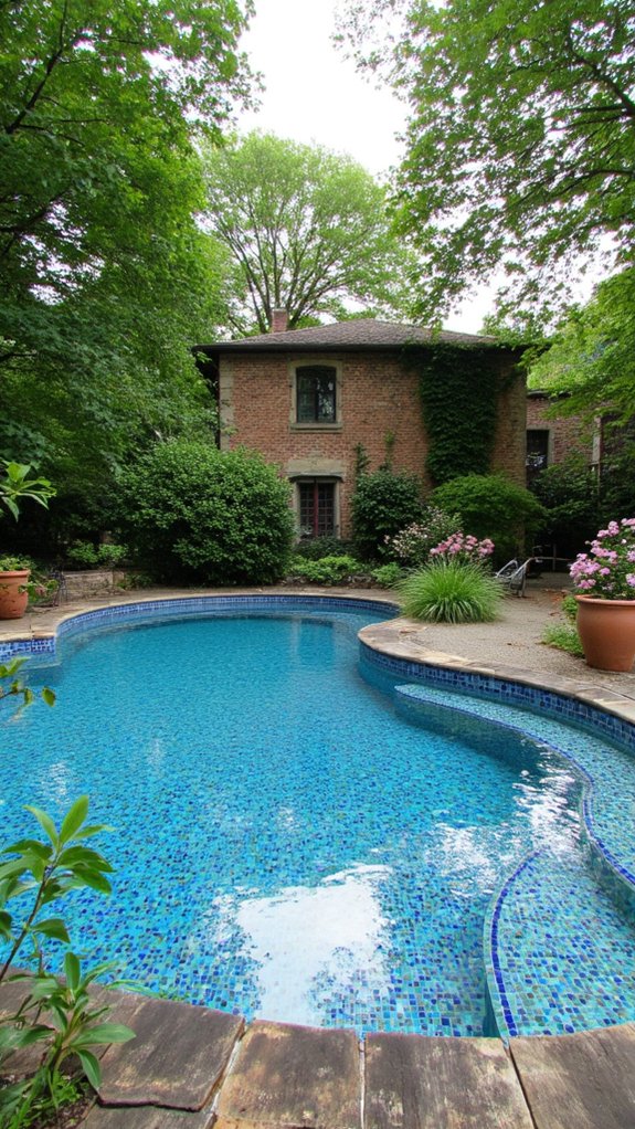 22 Brilliant Pool Tile Ideas With A High-End Finish elegant reflective glass tiles