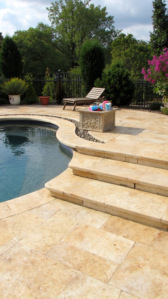 23 Thoughtful Pool Step Tile Ideas That Balance Safety And Style elegant safe pool steps