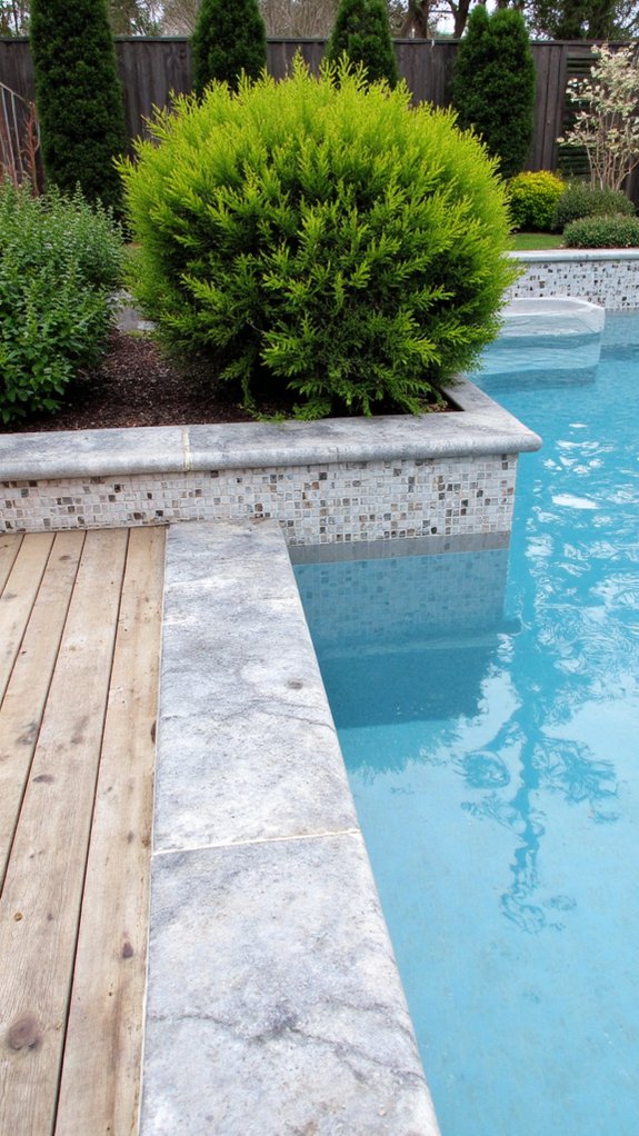 20 Elegant Waterline Pool Tile Ideas For A Polished Look elegant subtle waterline tiles