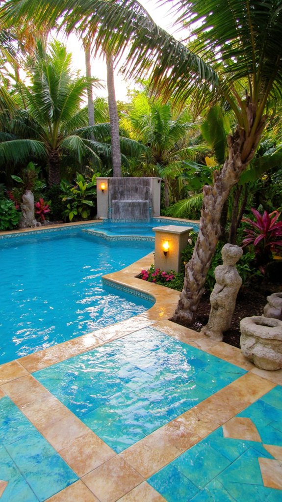 22 Tropical Pool Tile Ideas That Bring Vacation Energy Home elevate tile design lighting
