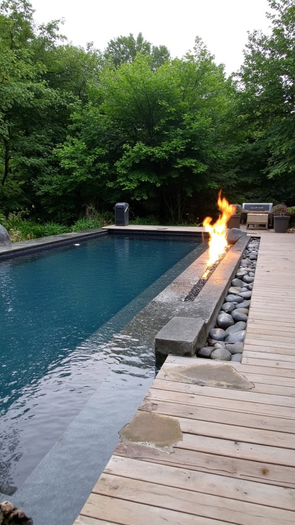 21 Bold Modern Pool Design Inspiration For Contemporary Homes enchanting fire features poolside