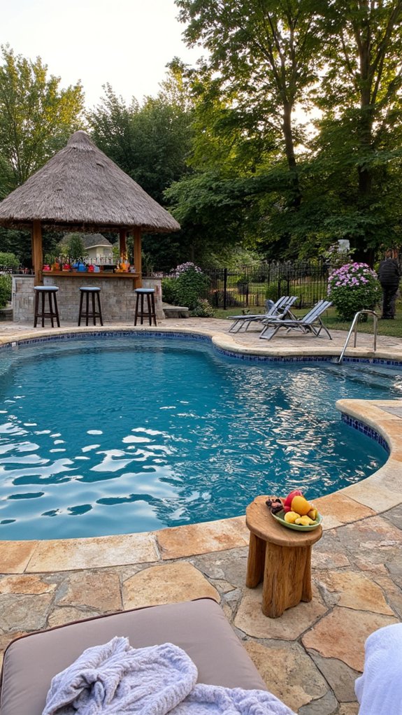 25 Inviting Backyard Pool Area Inspiration For Total Comfort entertaining poolside bar setup