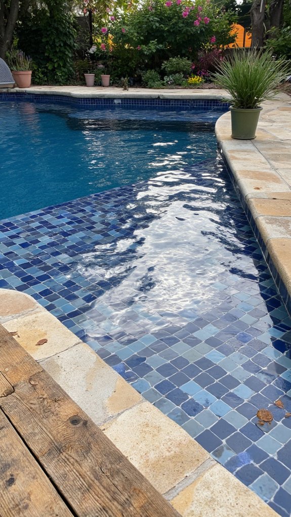 18 Timeless Waterline Pool Tile Styles That Always Feel Right essential waterline tile selection