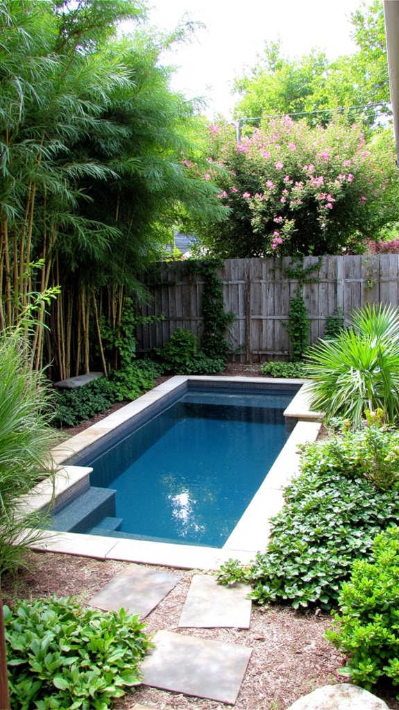 23 Clever Compact Backyard Pool Ideas For Limited Space fencing and plantings for privacy